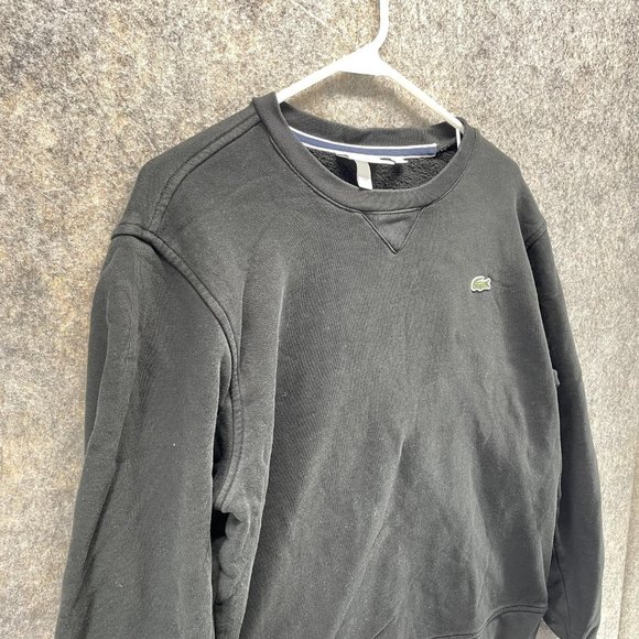 Lacoste Sweater Men's Large Adult Black Green Long Sleeve Crewneck Outdoors - Picture 4 of 11